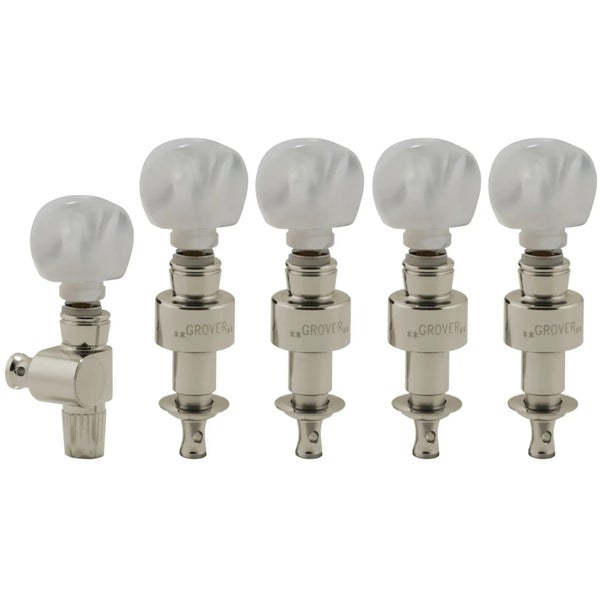 Grover 124N5 Geared Banjo Pegs with Round Pearloid Button 5 pcs. mecanismos de afinación del banjo