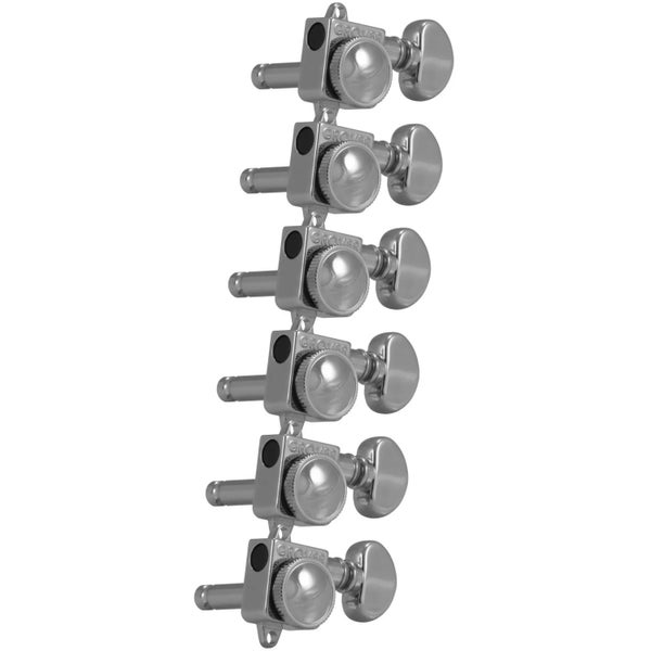 Grover 505FVC RotoGrip Locking Rotomatics for Vintage FStyle Tuners -Clavijas de guitarra, 6 en línea, lado del bajo (izquierda) - Cromadas