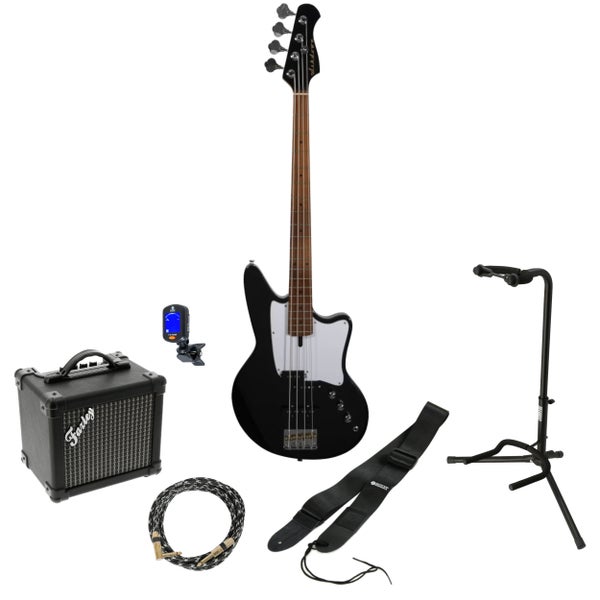 Ashdown Roasted Saint Gloss Black elektrische basgitaar starterset