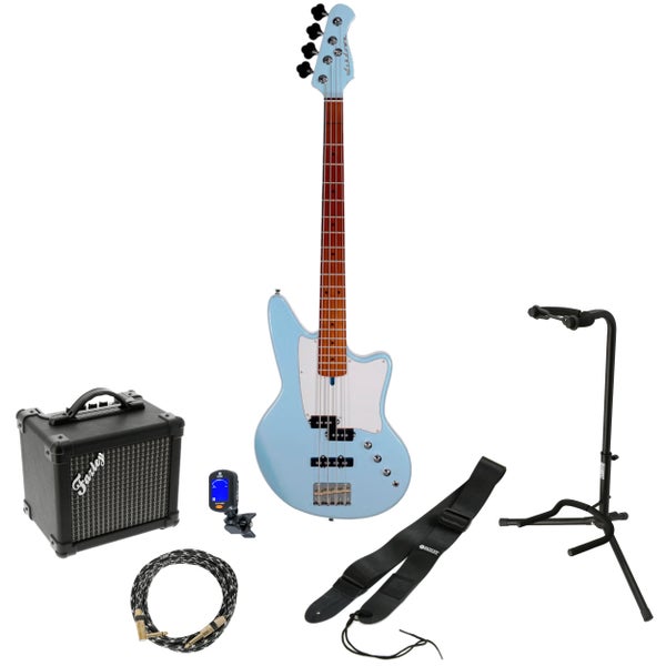 Ashdown Roasted Saint Ice Blue elektrische basgitaar starterset