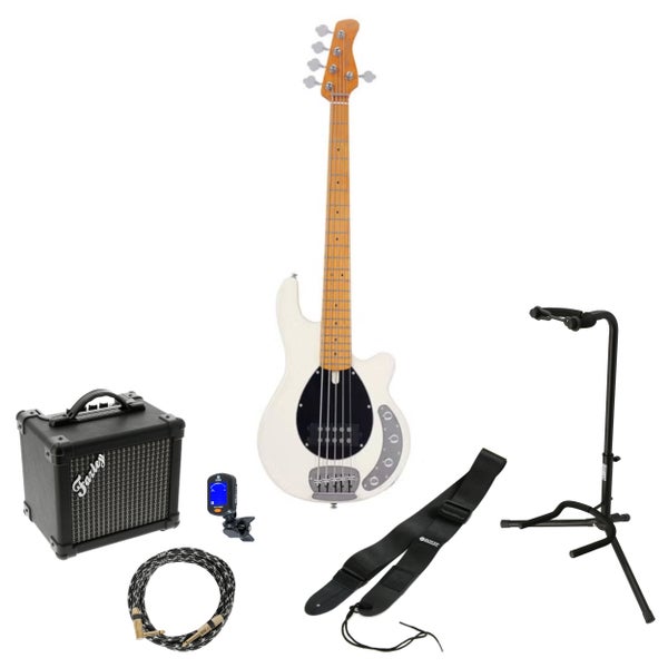 Sire Marcus Miller Z3 5-String Antique White 5-snarige elektrische basgitaar starterset
