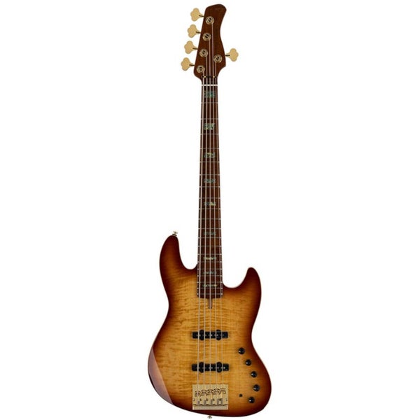 Sire Marcus Miller V10 DX5 Tobacco Sunburst basse électrique 5 cordes avec étui