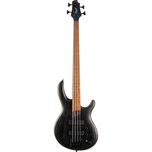 Cort B4 Element Fretless Open Pore Trans Black elektrische basgitaar
