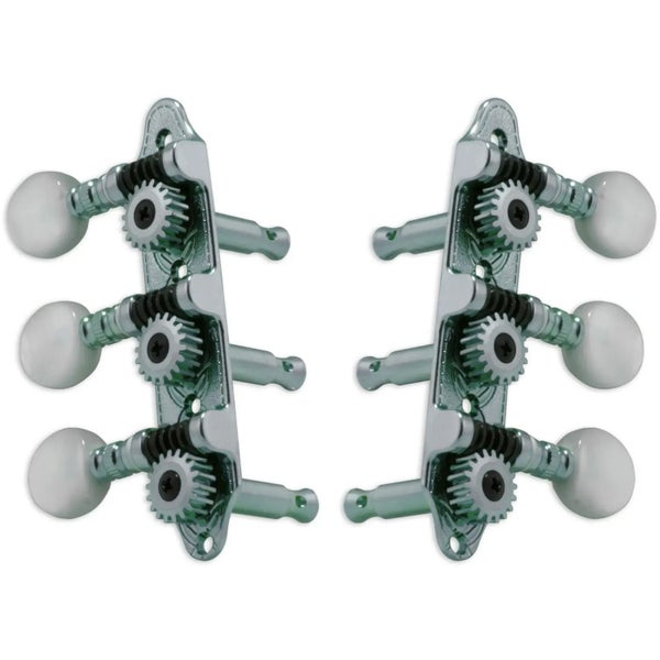 Grover 608C Sta-Tite Mini 3-On-A-Plate - Guitar Machine Heads, 3 + 3 - Chrome