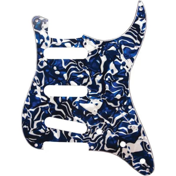 D'Andrea ST-Style SSS Pickguard Blue Swirl Pearl placa de resonancia para guitarra eléctrica