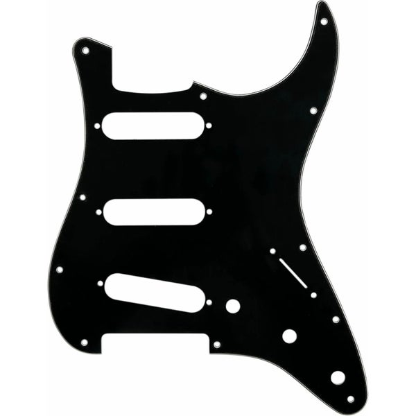 D'Andrea ST-Style SSS Pickguard Black placa de golpeo para guitarra eléctrica