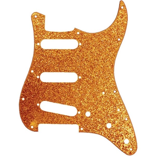 D'Andrea ST-Style SSS Pickguard Gold Sparkle placa de golpeo para guitarra eléctrica