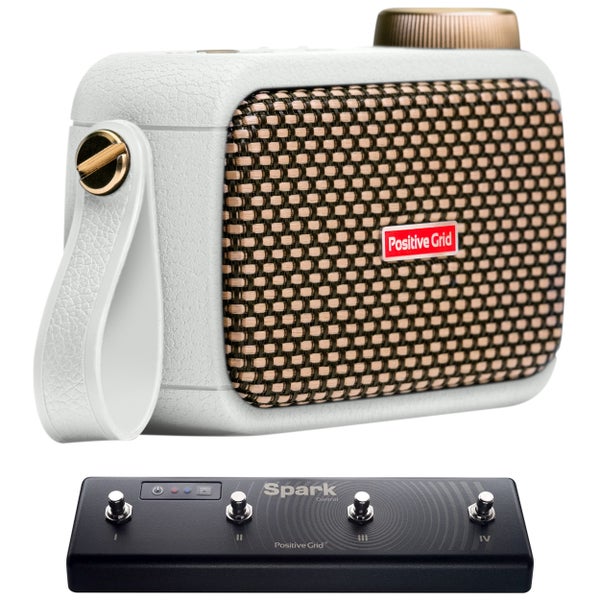 Positive Grid Spark GO Pearl con pedal de control inalámbrico
