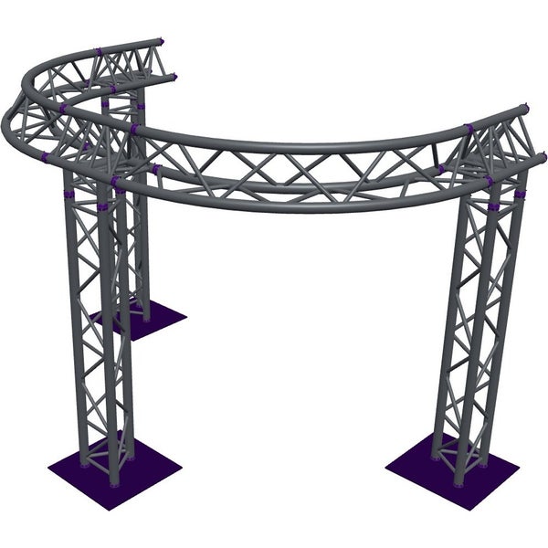 Altura FA33-CIRH-Ø2-H2-AU-S Trave triangolare a semicerchio Ø 2×2 m, argento, angolo a T con vertice rivolto verso l'alto
