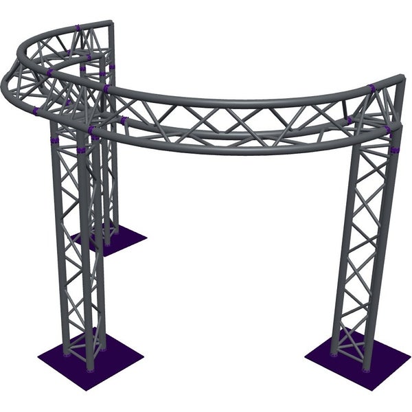 Altura FA33-CIRH-Ø2-H2-C21-AU-S ½-circle triangular truss, Ø2×2m, silver, 90°, apex up