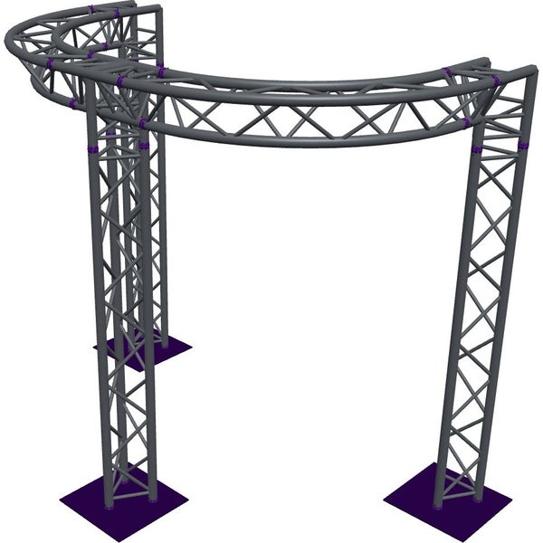 Altura FA33-CIRH-Ø2-H2.5-C21-AD-S Trave triangolare a semicerchio Ø 2 × 2,5 m, argento, vertice a 90° rivolto verso il basso