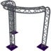 Altura FA33-CIRH-Ø2-H2.5-C21R-AD-S ½cirkel, triangulär fackverkskonstruktion, Ø 2 × 2,5 m, silver, 90° böjd, spetsen nedåt