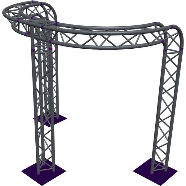 Altura FA33-CIRH-Ø2-H2.5-C21R-AD-S Trave triangolare a semicerchio Ø 2 × 2,5 m, argento, piegata a 90°, vertice verso il basso