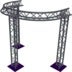 Altura FA33-CIRH-Ø2-H2.5-AU-S ½cirkel, triangulär fackverkskonstruktion, Ø2×2,5 m, silver, T-hörn, spetsen uppåt