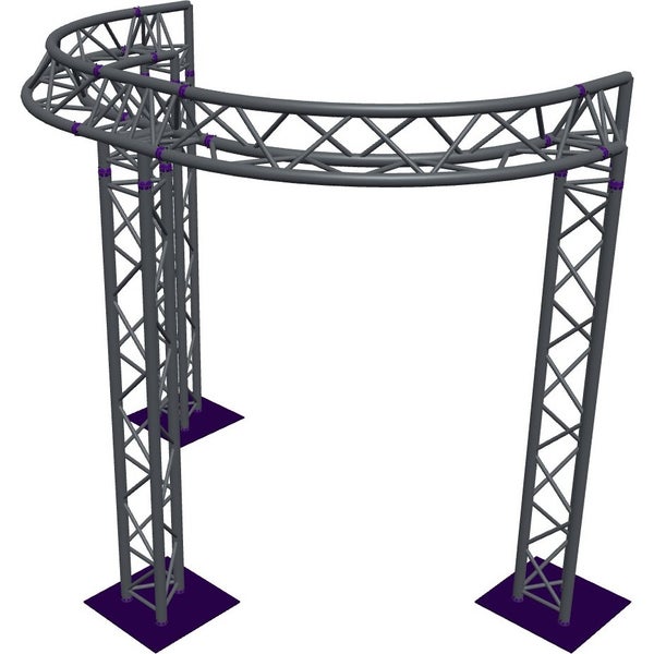 Altura FA33-CIRH-Ø2-H2.5-C21-AU-S Trave triangolare a semicerchio Ø 2 × 2,5 m, argento, vertice a 90° rivolto verso l'alto