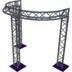 Altura FA33-CIRH-Ø2-H2.5-C21-AU-S ½cirkel, triangulär fackverkskonstruktion, Ø 2 × 2,5 m, silver, 90°, spetsen uppåt