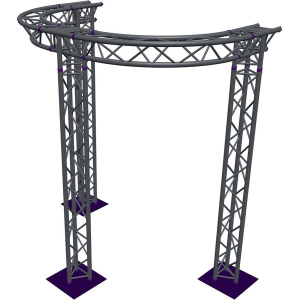 Altura FA33-CIRH-Ø2-H3-AD-S Trave triangolare a semicerchio Ø2×3 m, argento, angolare a T con vertice rivolto verso il basso