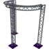 Altura FA33-CIRH-Ø2-H3-C21-AD-S ½cirkel, triangulär fackverkskonstruktion, Ø2×3 m, silver, 90°, spetsen nedåt