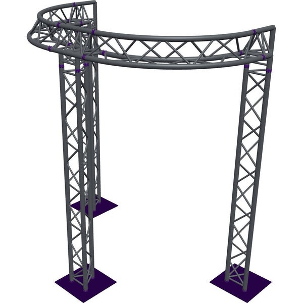Altura FA33-CIRH-Ø2-H3-C21-AU-S Trave triangolare a semicerchio Ø2×3 m, argento, 90°, vertice verso l'alto