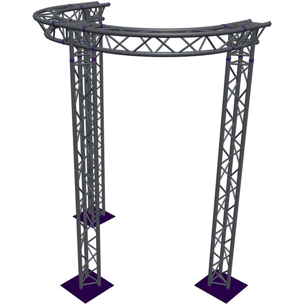 Altura FA33-CIRH-Ø2-H3.5-AD-S ½-circle triangular truss, Ø2×3.5m, silver, T-brace, apex down