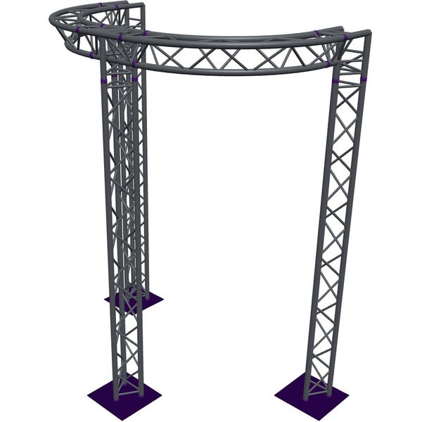 Altura FA33-CIRH-Ø2-H3.5-C21-AD-S ½-circle triangular truss, Ø2×3.5m, silver, 90°, apex down