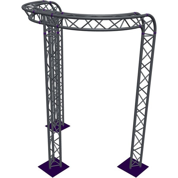 Altura FA33-CIRH-Ø2-H3.5-C21R-AD-S Trave triangolare a semicerchio Ø2×3,5 m, argento, piegata a 90°, vertice verso il basso