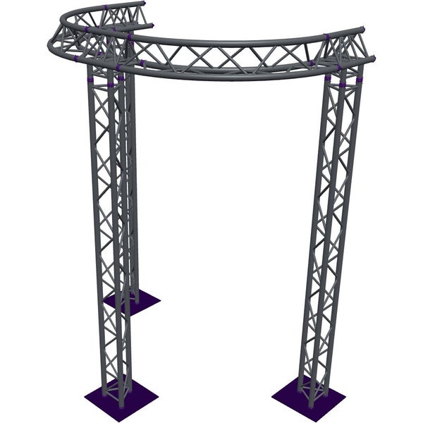 Altura FA33-CIRH-Ø2-H3.5-AU-S Trave triangolare a semicerchio Ø2×3,5 m argento, angolare a T con vertice rivolto verso l'alto
