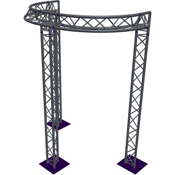 Altura FA33-CIRH-Ø2-H3.5-C21-AU-S Trave triangolare a semicerchio Ø2×3,5 m, argento, 90°, vertice verso l'alto