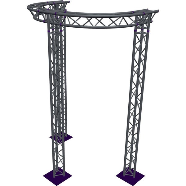 Altura FA33-CIRH-Ø2-H4-AD-S Trave triangolare a semicerchio Ø2×4 m, argento, angolo a T con vertice verso il basso