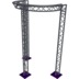 Altura FA33-CIRH-Ø2-H4-C21-AD-S ½cirkel, triangulär fackverkskonstruktion, Ø2×4 m, silver, 90°, spetsen nedåt