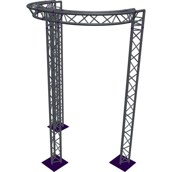 Altura FA33-CIRH-Ø2-H4-C21-AD-S Trave triangolare a semicerchio Ø 2 × 4 m, argento, 90°, vertice verso il basso