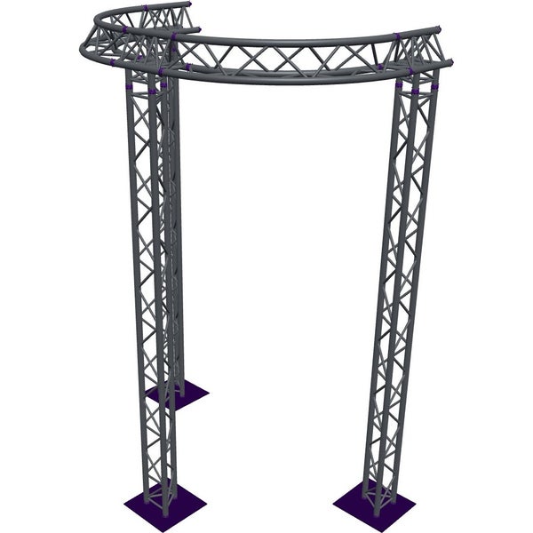 Altura FA33-CIRH-Ø2-H4-AU-S ½-circle triangular truss, Ø2×4m, silver, T-brace, apex up