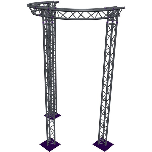 Altura FA33-CIRH-Ø2-H4.5-AD-S ½-circle triangular truss, Ø2×4.5m, silver, T-bracket, apex down