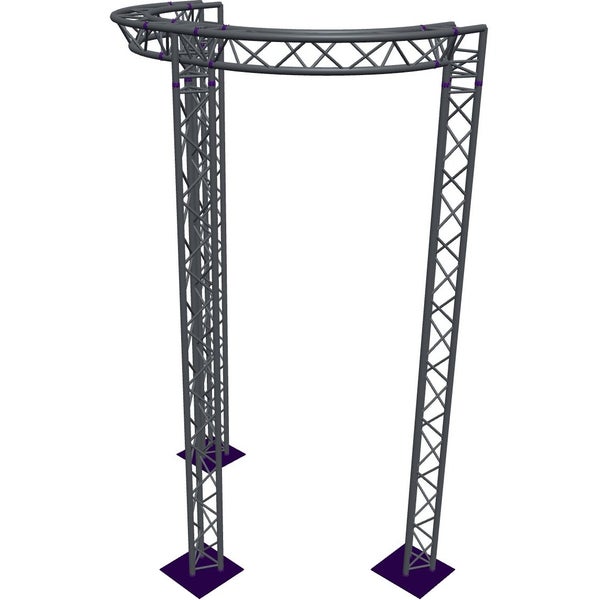 Altura FA33-CIRH-Ø2-H4.5-C21-AD-S ½-circle triangular truss, Ø2×4.5m, silver, 90°, apex down