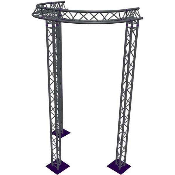 Altura FA33-CIRH-Ø2-H4.5-AU-S Trave triangolare a semicerchio Ø2×4,5 m, argento, angolare a T con vertice rivolto verso l'alto