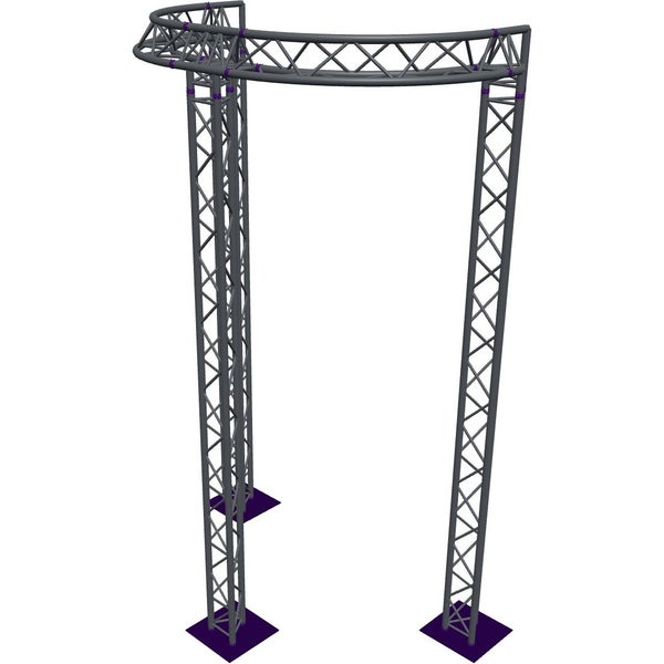 Altura FA33-CIRH-Ø2-H4.5-C21-AU-S Trave triangolare a semicerchio Ø 2 × 4,5 m, argento, vertice a 90° rivolto verso l'alto