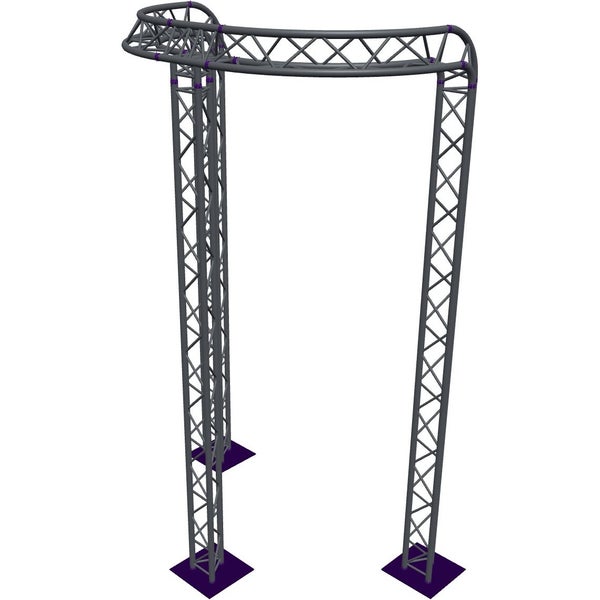 Altura FA33-CIRH-Ø2-H4.5-C21R-AU-S Trave triangolare a semicerchio Ø 2 × 4,5 m, argento, piegata a 90°, vertice verso l'alto