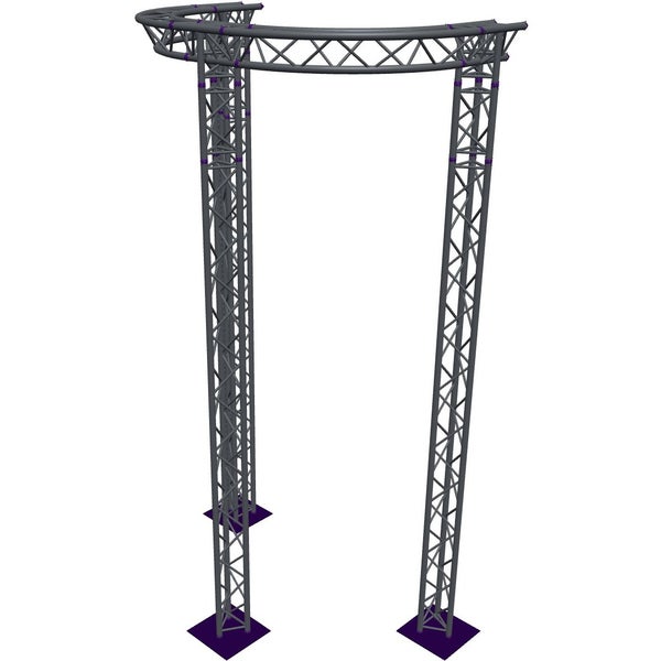 Altura FA33-CIRH-Ø2-H5-AD-S Trave triangolare a semicerchio Ø2×5 m, argento, angolare a T con vertice verso il basso