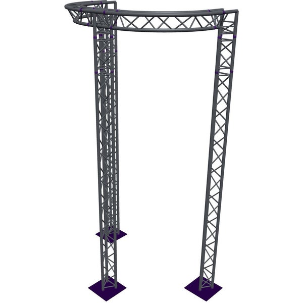Altura FA33-CIRH-Ø2-H5-C21-AD-S Trave triangolare a semicerchio Ø2×5 m, argento, 90°, vertice verso il basso