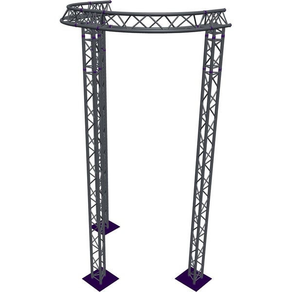 Altura FA33-CIRH-Ø2-H5-AU-S Trave triangolare a semicerchio Ø2×5 m, argento, angolo a T con vertice verso l'alto