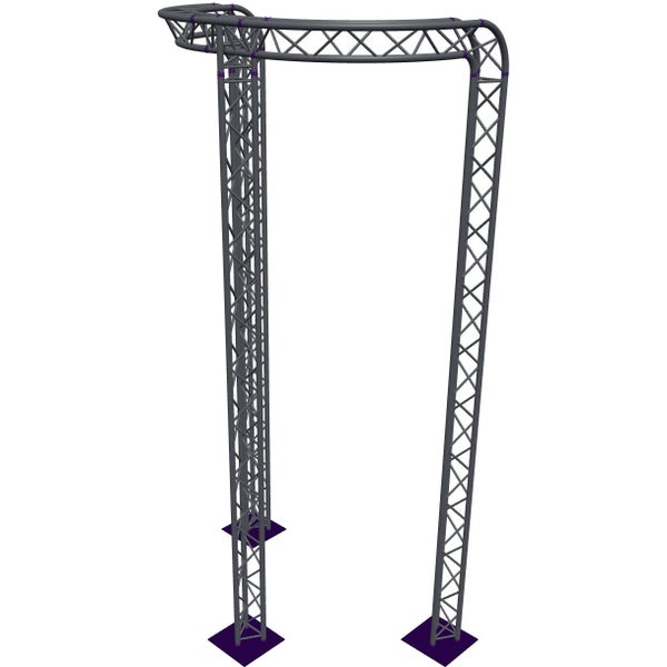 Altura FA33-CIRH-Ø2-H5.5-C21R-AD-S Trave triangolare a semicerchio Ø2×5,5 m, argento, piegata a 90°, vertice verso il basso