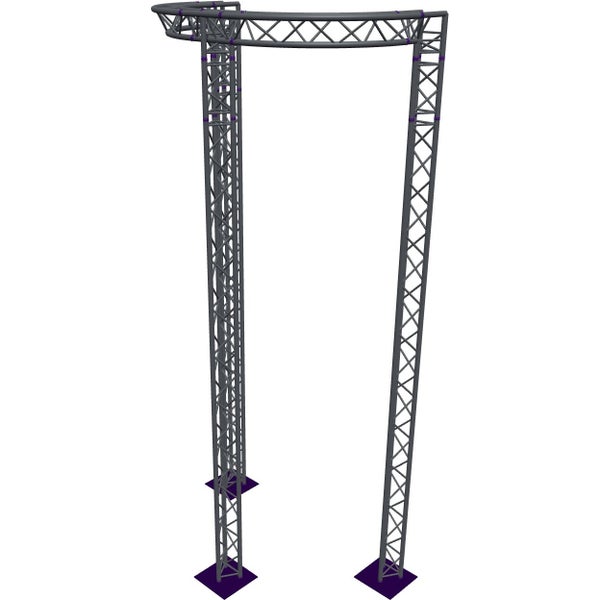 Altura FA33-CIRH-Ø2-H6-C21-AD-S Trave triangolare a semicerchio Ø2×6 m, argento, 90°, vertice verso il basso