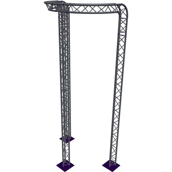 Altura FA33-CIRH-Ø2-H6-C21R-AD-S Trave triangolare a semicerchio Ø2×6 m, argento, piegata a 90°, vertice verso il basso