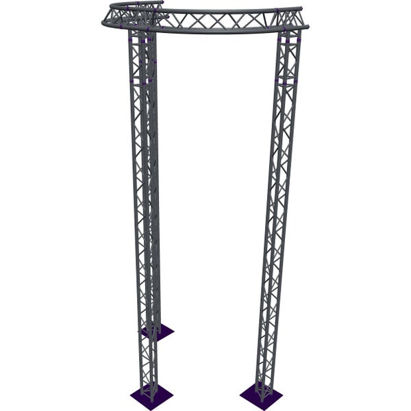 Altura FA33-CIRH-Ø2-H6-AU-S Trave triangolare a semicerchio Ø2×6 m, argento, angolo a T con vertice rivolto verso l'alto