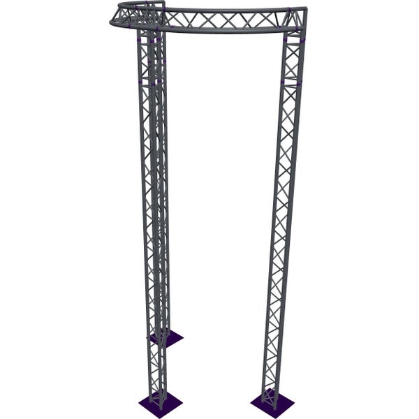 Altura FA33-CIRH-Ø2-H6-C21-AU-S ½-circle triangular truss, Ø2×6m, silver, 90°, apex up