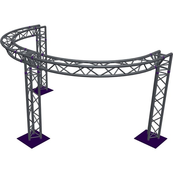 Altura FA33-CIRH-Ø3-H2-C21-AD-S Trave triangolare a semicerchio Ø3×2 m, argento, 90°, vertice verso il basso