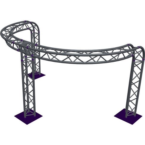Altura FA33-CIRH-Ø3-H2-C21R-AD-S ½cirkel, triangulär fackverkskonstruktion, Ø3×2 m, silver, 90° böjd, spetsen nedåt