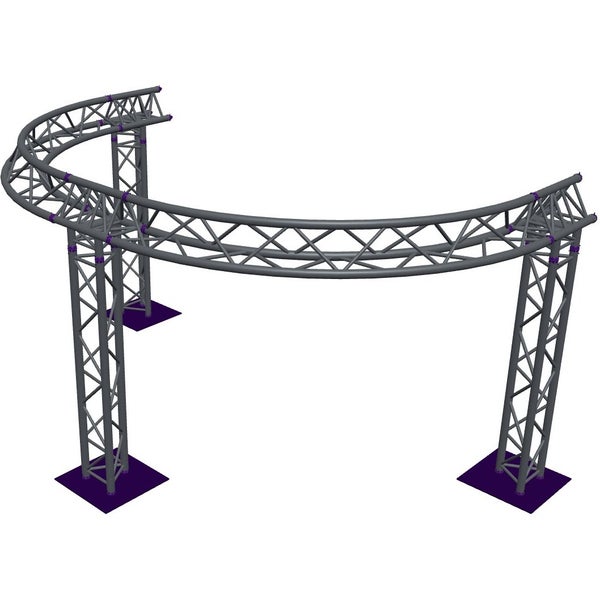 Altura FA33-CIRH-Ø3-H2-AU-S ½-circle triangular truss, Ø3×2m, silver, T-brace, apex up