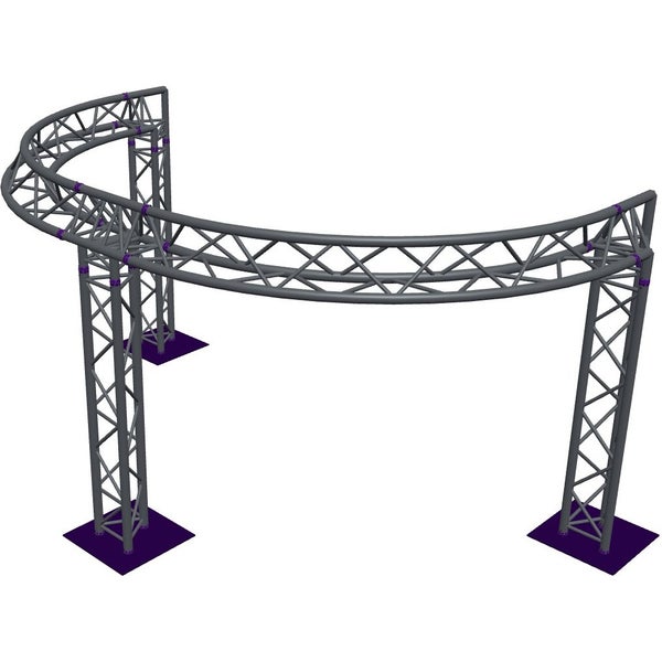 Altura FA33-CIRH-Ø3-H2-C21-AU-S ½-circle triangular truss, Ø3×2m, silver, 90°, apex up