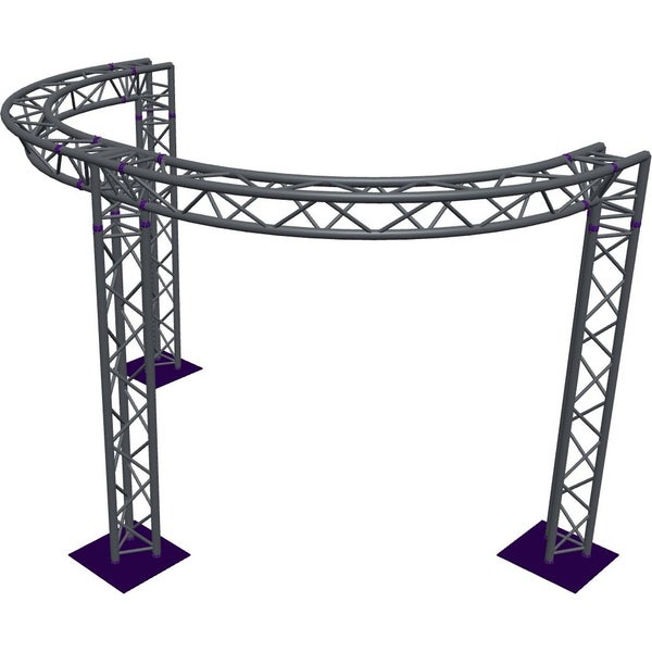Altura FA33-CIRH-Ø3-H2.5-C21-AD-S ½-circle triangular truss, Ø3 × 2.5 m, silver, 90°, apex down